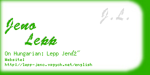 jeno lepp business card